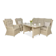 Meble ogrodowe - Meble technorattanowe TRIVENTO DINING 3 Beige - miniaturka - grafika 1