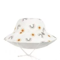 Czapki dla dzieci - Lassig Dwustronny kapelusz przeciwsłoneczny UV80 Splash & Fun Tęcza nature, rozm. 50/51 - grafika 1