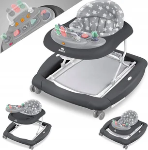 Chodzik JEŹDZIK dla dzieci KIDIZ 73x66x55cm szary - Chodziki - miniaturka - grafika 1