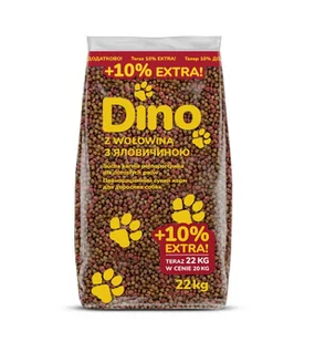 DINO Sucha Karma z Wołowiną dla Psów 20kg + 10% GRATIS - Sucha karma dla psów DINO Sucha Karma z Wołowiną dla Psów 20kg + 10% GRATIS - Sucha karma dla psów - miniaturka - grafika 1