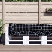 Poduszki ogrodowe - Poduszki na palety, 3 szt., czarne w kratę, tkanina Oxford Lumarko! - miniaturka - grafika 1