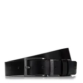 Paski - Męski pasek skórzany dwustronny z tłoczeniem w plecionkę - miniaturka - grafika 1