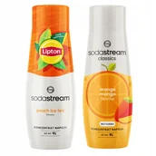 Syropy i koncentraty owocowe - 2x syrop Sodastream Lipton Ice Tea Peach Brzoskwinia + Orange Mango Zero - miniaturka - grafika 1