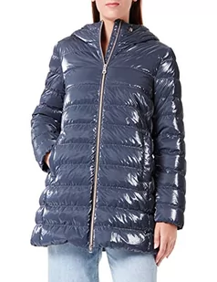 Geox Damski płaszcz w Myluse Down Coat, Black Iris, 50 - Płaszcze damskie - miniaturka - grafika 1