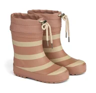 Kalosze damskie - Wheat Unisex dziecięce buty termiczne, kalosze z nadrukiem Junior, rozmiary dla chłopców i dziewczynek, 100% naturalny kauczuk, buty przeciwdeszczowe, 2029 Old Rose Stripe, 24 EU - miniaturka - grafika 1