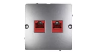 Gniazdka elektryczne - Kontakt Simon Gniazdo LAN podwójne BASIC inox - miniaturka - grafika 1