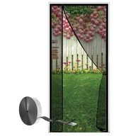 Moskitiery - Moskitiera do drzwi, magnetyczna moskitiera, drzwi przesuwne do moskitiery z automatycznym zamknięciem magnetycznym, 90*210cm, czarna - miniaturka - grafika 1