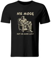 Koszulki męskie - Koszulka Nie Mogę, Kot na Mnie Leży. Śmieszny t-shirt, roz. S - miniaturka - grafika 1