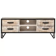 Szafki RTV - vidaXL Szafka pod telewizor 110x30x41 cm lite drewno akacjowe 330081 - miniaturka - grafika 1