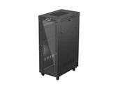 Szafy rack - Szafa instalacyjna rack lanberg stojąca 19" 32u 600x1000 czarna drzwi przeszklone lcd (flat pack) FF01-6032-12BL - miniaturka - grafika 1