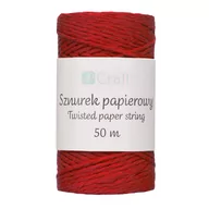 Opakowania i torebki na prezenty - Sznurek papierowy skręcany 50m czerwony - miniaturka - grafika 1