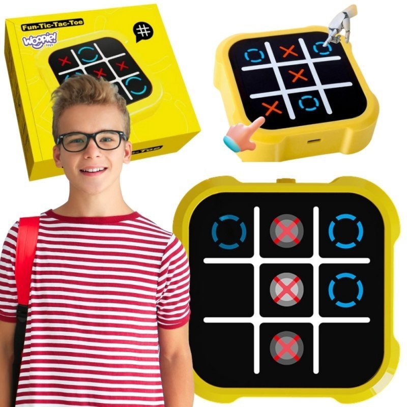 WOOPIE Gra Elektroniczna Kółko i Krzyżyk Logiczna Edukacyjna 4w1