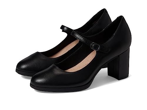 Clarks Damskie czółenka Bayla Nora, czarne, Czarna skóra, 38 EU