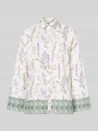 Koszule damskie - Bluzka lniana z długim rękawem i nadrukiem z motywem lawendy - miniaturka - grafika 1