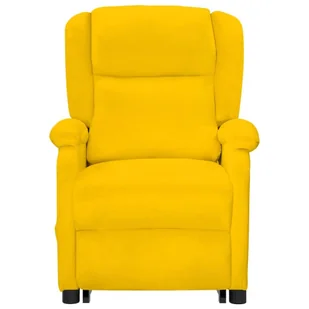 Lumarko Rozkładany fotel masujący, podnoszony, żółty, aksamitny! - Fotele - miniaturka - grafika 4