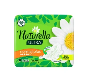 NATURELLA ULTRA NORMAL PLUS 24 CM PODPASKI HIGIENICZNE ZE SKRZYDEŁKAMI 9 SZTUK - Podpaski - miniaturka - grafika 1
