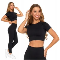 Koszulki i topy damskie - CROP-TOP DAMSKI z Krótkim Rękawem Stylowy Koszulka Sportowy MORAJ L/XL - miniaturka - grafika 1