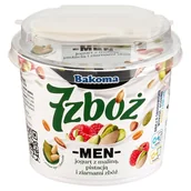 Kefiry, jogurty, maślanki - Bakoma 7 zbóż Men Jogurt z maliną pistacją i ziarnami zbóż 300 g - miniaturka - grafika 1