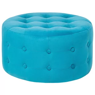 Beliani Puf welurowy 55 cm niebieski TAMPA - Taborety i hokery - miniaturka - grafika 1
