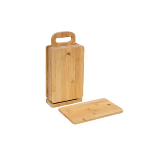 Zassenhaus Eco Line - 6 bambusowych desek do krojenia z podstawką, wymiary deski: 22x14x0,8 cm ZS-054156 - Deski do krojenia - miniaturka - grafika 1