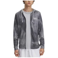 Bluzy sportowe męskie - Męska bluza Under Armour Rival Terry AOP FZ Q1 Rozmiar: XL / Kolor: szary - miniaturka - grafika 1