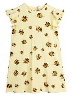 MINI RODINI Sukienka codzienna 2525010223 Żółty Regular Fit - Sukienki i spódniczki dla dziewczynek - miniaturka - grafika 1