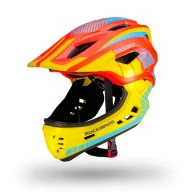 Kaski rowerowe - Kask rowerowy dziecięcy z odpinaną szczęką Rockbros TT-32SOYB-S rozmiar S - żółto-pomarańczowy - miniaturka - grafika 1