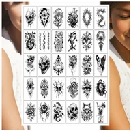 Zabawki kreatywne - TATUAŻE ZMYWALNE DLA DZIECI WILK CZASZKA PIES REKIN MIX 30 WZORÓW - miniaturka - grafika 1