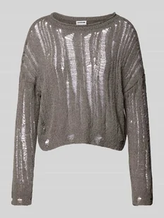 Sweter z dzianiny z ażurowym wzorem model ‘MARY’ - Swetry damskie - miniaturka - grafika 1