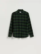 Koszule męskie - Reserved - Koszula regular fit w kratę - zielony - miniaturka - grafika 1