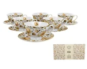 Filiżanki - DUO Gift, 6 filiżanek royal ze spodkami, ENGLISH ROSES WHITE - miniaturka - grafika 1