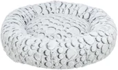 Legowiska dla psów - Trixie Mila bed, round, plush, ø 60 cm, white-grey - miniaturka - grafika 1