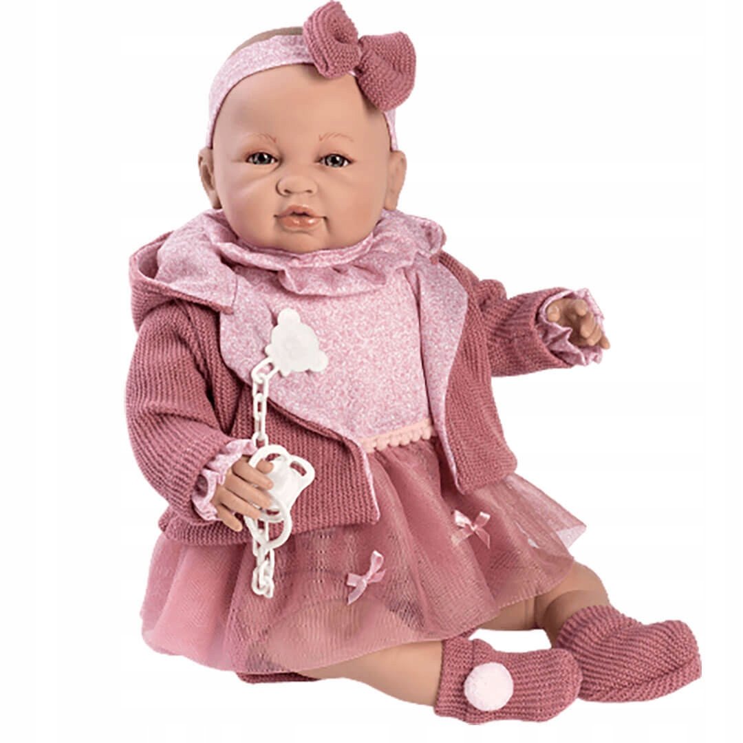 Lalka Hiszpańska Bobas Mówiąca, Płacząca Lala W Ubranku Z Smoczkiem