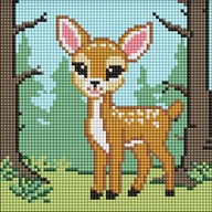 Zabawki kreatywne - IDEYKA Zestaw do mozaiki diamentowej BEZ RAMY.  "Magiczny jeleń" 20x20cm AMC7975 - miniaturka - grafika 1