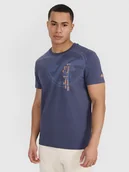 Koszulki męskie - 4F T-shirt regular z nadrukiem męski - szary S - miniaturka - grafika 1