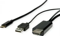 Kable - Roline USB-C - HDMI 2 m Czarny - miniaturka - grafika 1