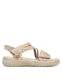 Sandały damskie - Rieker Sandały 60464-90 Beżowy - miniaturka - grafika 1