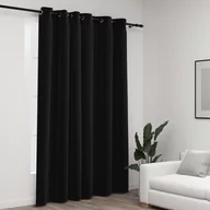 Zasłony - vidaXL Zasłony stylizowane na lniane, przelotki, antracyt, 290x245 cm - miniaturka - grafika 1