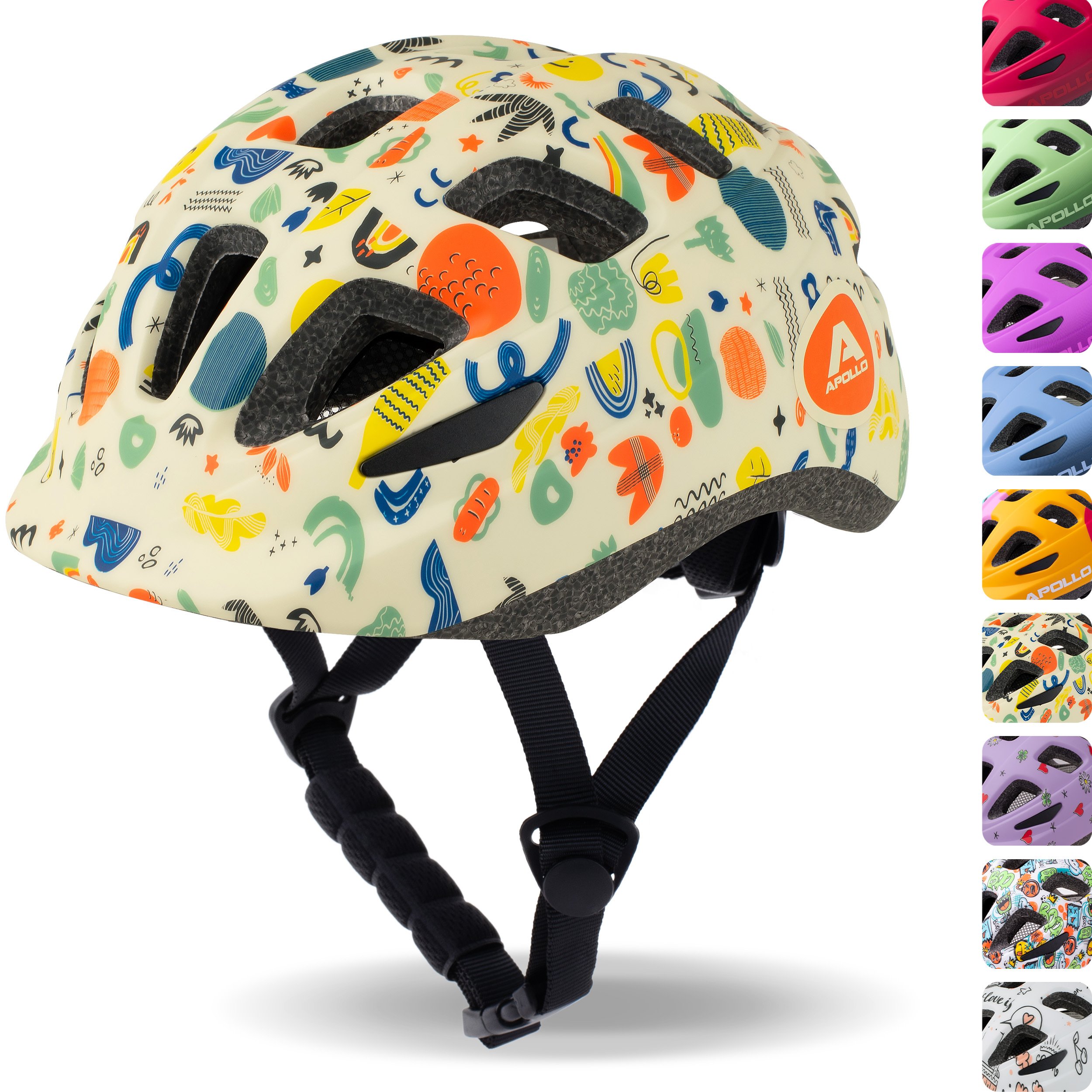 Dziecięcy kask rowerowy Apollo, kask dla dzieci i młodzieży, kask multisportowy - Papercraft - S (48-52 cm)