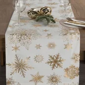 Obrusy i serwetki - Bieżnik świąteczny Joy 40 x 140 cm szampańskie gwiazdy biały - miniaturka - grafika 1
