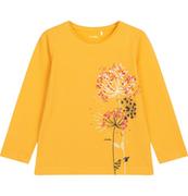Bluzki dla dziewczynek - T-shirt z długim rękawem dla dziewczynki, z motywem kwiatowym, żółty 3-8 lat - miniaturka - grafika 1