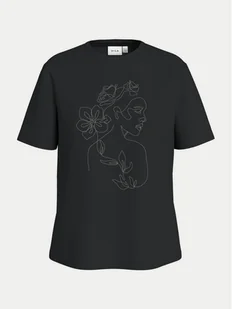 Vila T-Shirt Sybil 14108062 Czarny Regular Fit - Koszulki i topy damskie - miniaturka - grafika 1