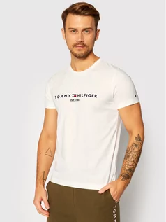 Koszulki męskie - Tommy Hilfiger T-Shirt Core Logo Tee MW0MW11465 Biały Regular Fit - grafika 1