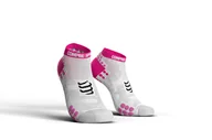 Skarpetki sportowe męskie - COMPRESSPORT Skarpetki do biegania krótkie ProRacing Socks v3.0 biało-różowe - miniaturka - grafika 1