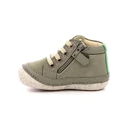 Botki damskie - Kickers Botki dla dzieci Sonistreet, khaki zielony, 25 EU - miniaturka - grafika 1
