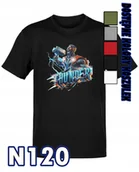 Koszulki męskie - KOSZULKA MĘSKA Z NADRUKIEM PREZENT NBA KOSZYKÓWKA THUNDER OKC WZORY - M - miniaturka - grafika 1