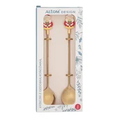 Łyżeczki - Łyżeczka z Mikołajem 2 sztuki złota - miniaturka - grafika 1