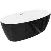 Wanny - Mexen Lira wanna wolnostojąca wzór 170 x 80 cm, biała/czarna, przelew różowe złoto - 52831708075-60 - miniaturka - grafika 1