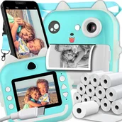 Aparaty natychmiastowe - Aparat Natychmiastowy Mini Drukarka Termiczna Do Zdjęć + 22 Rolki Xl - miniaturka - grafika 1