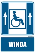 Systemy ekspozycyjne i znaki informacyjne - RB042 DŹWIG OSOBOWY DLA NIEPEŁNOSPRAWNYCH W GÓRĘ, FN - FOLIA SAMOPRZYLEPNA; (200X300MM) - miniaturka - grafika 1